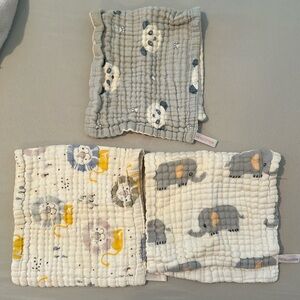 3pk Muslin Burp Cloth or Wash Cloth